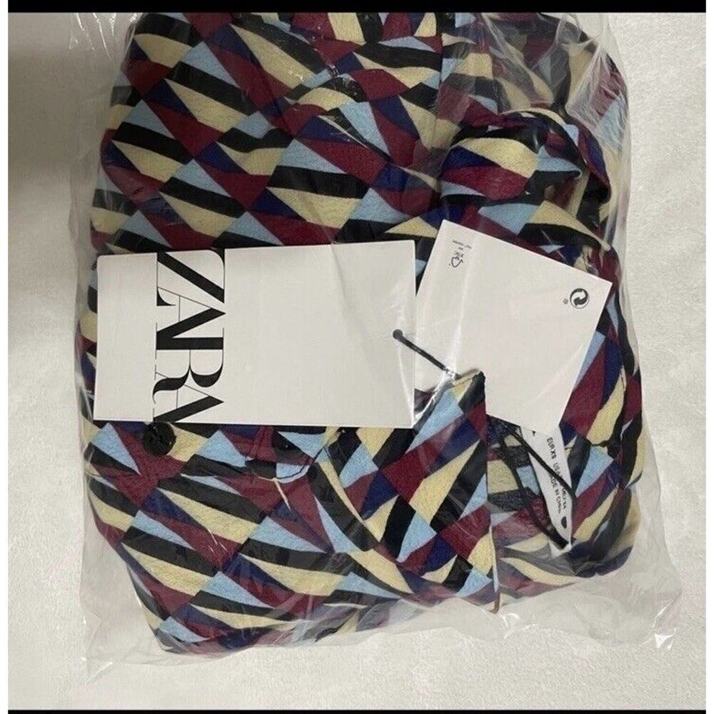Zara PRINT DRESS Blue 0/4786/258/400/02 Size XSmall New - Picture 4 of 5